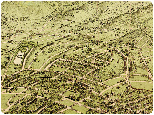 illustrated map of LA, 1909